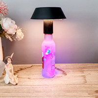 Lampe de table rechargeable en forme de bouteille de vin avec commande tactile LED DC 5V Design moderne DIY Personnalisable pour la lecture en intérieur