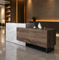 Comptoir de réception de luxe en panneau composite, mobilier commercial pour hôtel, bureau, salon