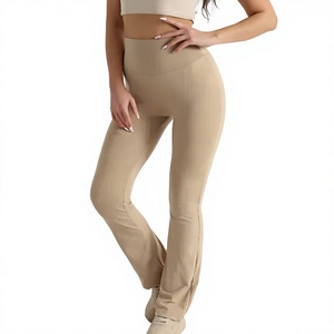 High Waist Full Length Yoga <b>Leggings</b> Solid Color Spandex/Polyester Four-Way Stretch Anti-Bacterial Quick Dry Breathable - Product Image 1