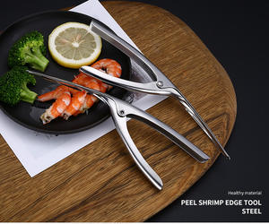 Pelatore per Gamberetti in Acciaio Inox Pinza per Sbucciare Gamberetti e Aragoste Utensile da Cucina per Frutti di Mare - Product Image 2