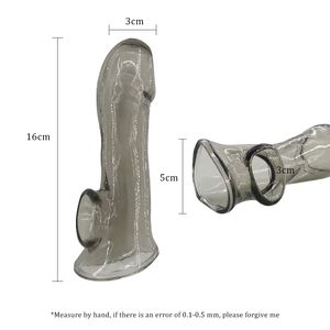 Dildo Vergrößern Männer Malet Penis Ärmel Erwachsene Produkte Spielzeug für Männer Shop Cocks Extender Wieder verwendbares Silikon Kondom G-Punkt Massage gerät - Product Image 6