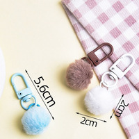 Deurgespsleutelhanger 2cm Pom Pom Bal Tas Charm Sleutelhanger Pluizig Pluche Pompom Draaibaar 8 Figuur-acht Deurgespsleutelhangers DIY Accessoires