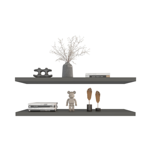 Floating <b>Shelves</b> 1.50 In H 2 <b>Shelf</b> Matt Gray Wall Mount Display Rack - Product Image 2