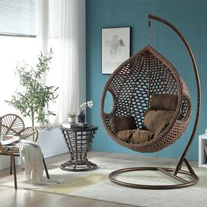 Mode Offre Spéciale moderne rotin utilisation extérieure et intérieure simple et double siège <span class=keywords><strong>suspendu</strong></span> patio balançoire oeuf chaise avec pédale - Product Image 1