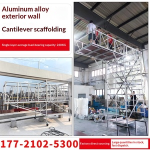 Ponteggio a <span class=keywords><strong>sbalzo</strong></span> in lega di alluminio per pareti esterne, per progetti di costruzione e decorazione d'interni, <span class=keywords><strong>con</strong></span> scale mobili. - Product Image 1