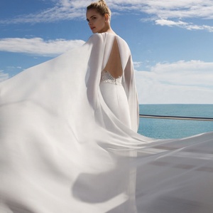 Vestidos <span class=keywords><strong>de</strong></span> <span class=keywords><strong>novia</strong></span> bohemios con capa, elegantes, <span class=keywords><strong>de</strong></span> <span class=keywords><strong>playa</strong></span>, sin espalda - Product Image 4