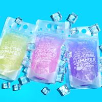 Pochettes réutilisables en plastique pour boissons, avec paille, pour bière, jus, smoothies - Qualité alimentaire