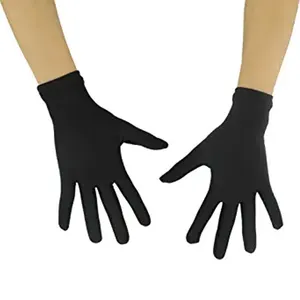 Rahat bir beden herkese uyar hafif üniforma kostüm dans siyah naylon Spandex tam parmak esneklik eldiven kadınlar için