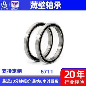 ผู้ผลิตจัดหาตลับลูกปืนเม็ดกลมร่องลึกบางเฉียบ 6711 ตลับลูกปืนขนาดเล็ก คาร์บอนสูง โครเมียมสูง ความแข็งแรงสูง ฝาครอบยาง - Product Image 6