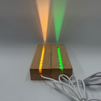 Lampe de nuit LED acrylique effet 3D 5V interrupteur production d'énergie rechargeable abat-jour vers le haut lampe de table à base en bois-rectangle moyen