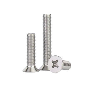 Fabrieksdirect groothandel metrische roestvrijstalen kruiskop platte kop schroef voor industrieel gebruik met standaard schroefdraad - Product Image 3