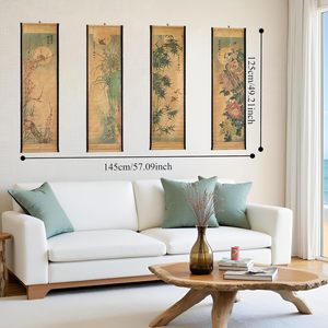 Papel de Arte Tradicional <span class=keywords><strong>Chino</strong></span> con Diseño de Ciruelas, Orquídeas, Bambú y Crisantemos, Pintura Decorativa para Colgar en la Pared, Arte <span class=keywords><strong>Chino</strong></span> Vintage con Flores - Product Image 4