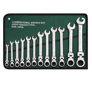 Industrial Grade 12 Pcs Ratchet Wrench Set Flexible Head Spanner <b>Tool</b> Set for Automatic Repair Wrench Ratchet - Product Image 1