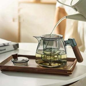 Hervidor de té de vidrio gris de 650ml respetuoso con el medio ambiente con colador, tetera resistente al calor, tetera de vidrio segura con infusor extraíble - Product Image 6