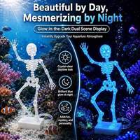 Ornement d'aquarium squelette imprimé en 3D, figurine lumineuse pour aquarium, style créatif et tendance pour accessoires d'aquarium sous-marin