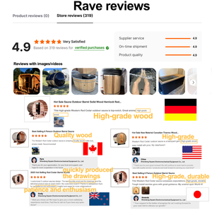 4-8 شخص أحمر الأرز برميل غرفة ساونا التصميم الحديث استخدام المنزل في الهواء الطلق موقد خشبي الشوكران عرض بانورامي مستوى الراحة التالي - Product Image 6