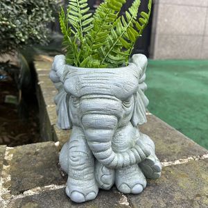 <span class=keywords><strong>Maceta</strong></span> minimalista con forma <span class=keywords><strong>de</strong></span> <span class=keywords><strong>elefante</strong></span> <span class=keywords><strong>de</strong></span> orejas grandes, linda <span class=keywords><strong>maceta</strong></span> <span class=keywords><strong>de</strong></span> resina, escultura artesanal. - Product Image 4