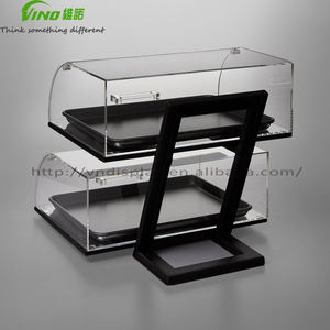 Vino Cubic Deux Niveaux Pleine Grandeur Angle Acrylique Pâtisserie Vitrine Portes D'entrée Étiquettes De Tableau Réutilisables Personnalisables pour - Product Image 4