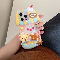 Mignon creux ours Dessert maison Anti-chute étui de téléphone portable pour iPhone 17 pour Apple 16 14 15pro Max véritable Silicone dessin animé INS Pro