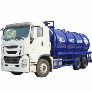 Büyük kapasiteli vakum septik tank feces Isuzu kanalizasyon emme kamyonları