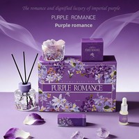 Homeflower Factory - Juego de Regalo de Aromaterapia de Lujo, Color Morado Real, Difusor de Aroma sin Velas de Cristal, Juego de Difusores de Aroma con Varillas de Cristal