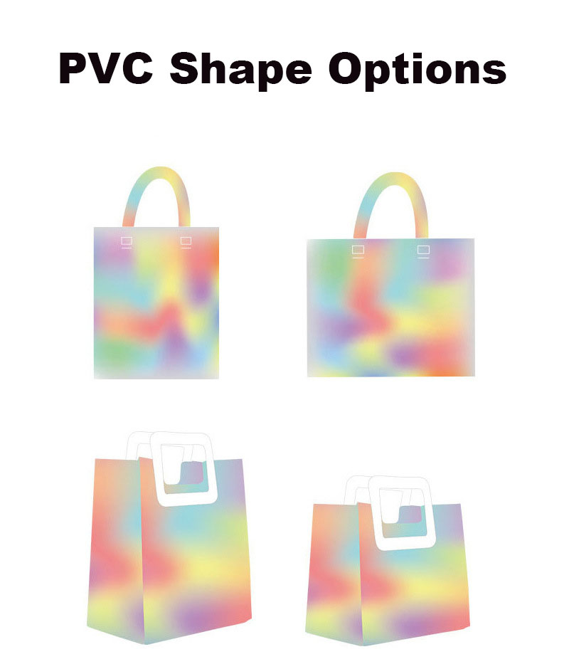 Blue Pvc Clear Tote Bag 12x6x12 Foldable Custom Printed Logo