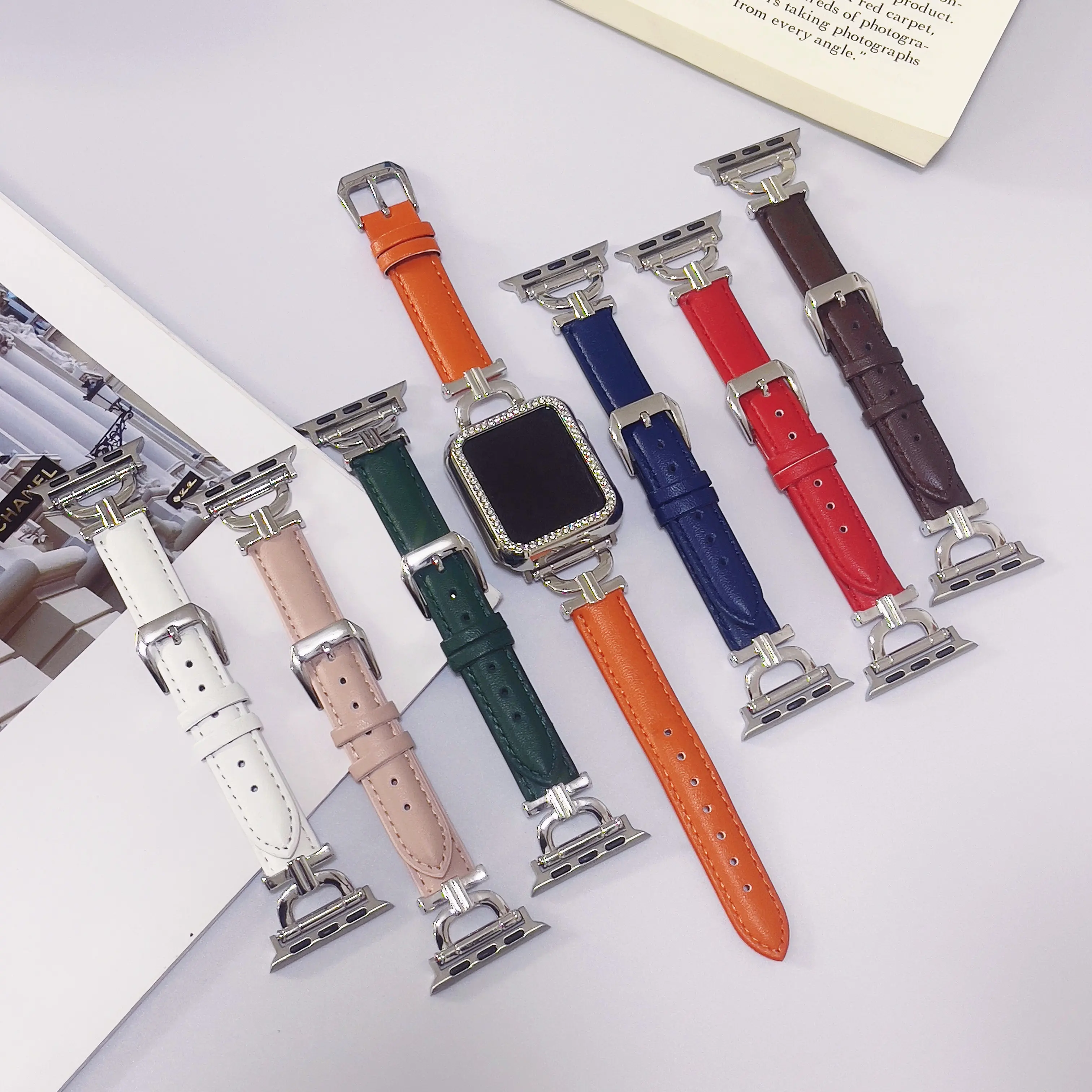Nieuwe Slanke Echt Lederen Band Voor Apple Watch Hogere Kwaliteit Horlogeband Real Lederen Mode Met D Mark Gesp