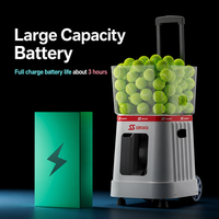 Machine à balles de tennis portable et pliable, capacité de 140 balles, intervalle de 1,8 à 9 secondes, contrôle par application, batterie 12V-18AH, entraînement pour club et école