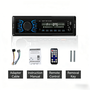 Lecteur MP3 universel 1 DIN, émetteur FM, BT, AUX, USB, autoradio, écran LED avec télécommande et chargeur de voiture - Product Image 2