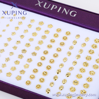 Anting-anting wanita Korea model terbaru, kecil, murah, berlapis emas 14K, bahan Xupingcopperalloy14Kgold, desain BOX-2.