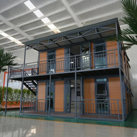 Maison de vacances en conteneur préfabriqué avec véranda, trois chambres, pack plat - Maison de conteneur préfabriquée de luxe ISO CE
