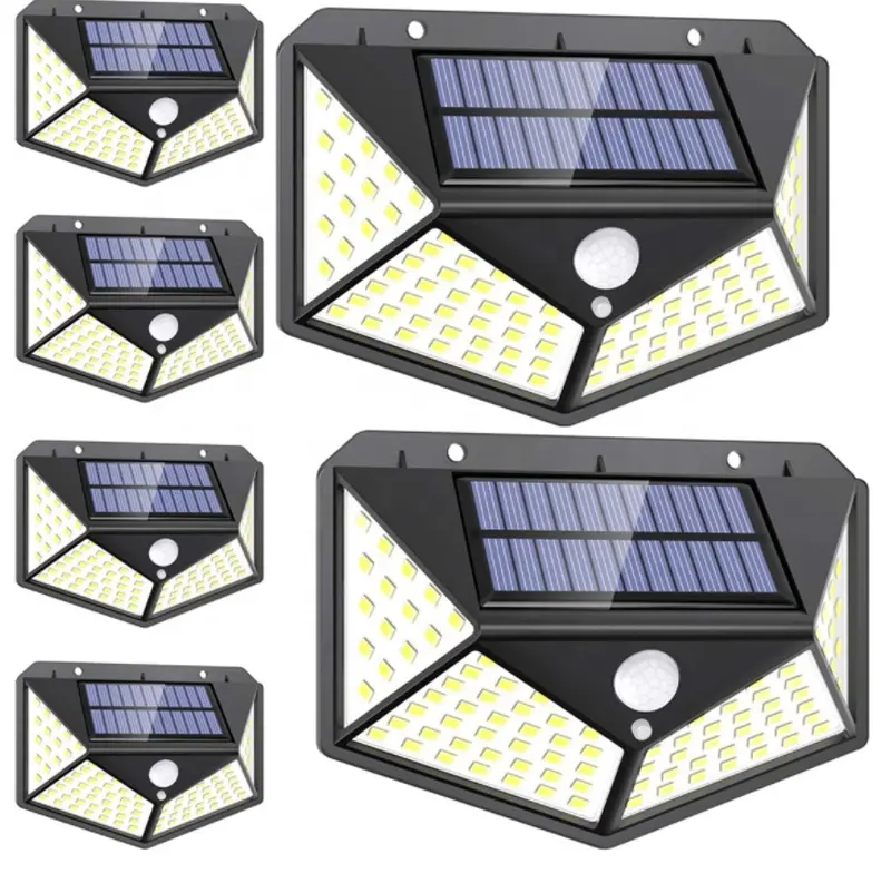 100 LED güneş açık güneş enerjisi 3 modları insan vücudu indüksiyon güneş lambası IP65 su geçirmez bahçe aydınlatması