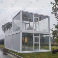 Unité de conteneur mobile FLKT sur roues, préfabriquée, modulaire, de luxe, pour habitation, transportable par camion