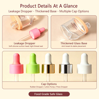 Botellas de vidrio de suero de aceite esencial de lujo único de diseño de gama alta 30ml 1oz botella de cuentagotas cosmética vacía personalizada para el cuidado de la piel