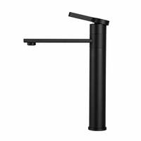 Robinet de lavabo AMAXO anti-traces de doigts noir mat avec cartouche en céramique, idéal pour les hôtels et les salles de bain