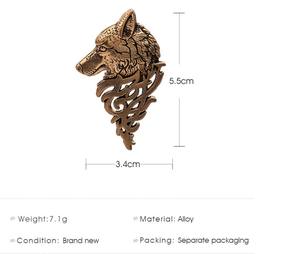 دبابيس عصرية للرجال, بروش على شكل عصابة رأس الذئب ، دبوس مجوهرات بتصميم عتيق ، مجوهرات ذات طابع شخصي ، دبوس على شكل ذئب - Product Image 6