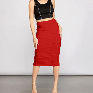 Nouvelle <span class=keywords><strong>Jupe</strong></span> Midi Moulante Froncée Décontractée et Sexy pour Femmes – Idéale Soirée et Été - Product Image 4