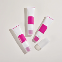 Tubo cosmetico ovale funzionale in plastica con tappo applicatore massaggiante in silicone per maschera viso e crema depilatoria