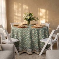 Nappe 100% coton 60x60 pouces, impression indienne au bloc, pour mariages, printemps/été