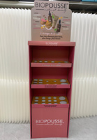 Support d'affichage à 3 niveaux en carton/papier imprimé en quadrichromie, personnalisé et écologique, pour cosmétiques et soins capillaires