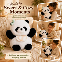 Jouets en peluche panda noir et blanc uniques, cousus à la main, personnalisation OEM basée sur vos designs, rembourrés de tissu doux.