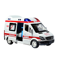 Coche de Juguete de Aleación Fundida a Presión, Ambulancia de Emergencia 120, Simulación Realista, para Niños y Niñas, Set de Coches de Juguete para Médicos