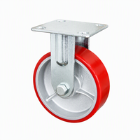 Roue pivotante robuste en PU avec frein latéral double pour chariot à main