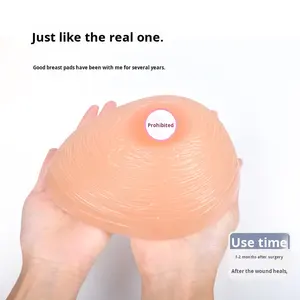 Prótesis de Seno de Silicona Rosa, Realista, Engrosada, Ligera, Suave al Tacto, Forma de Seno Artificial, Reemplazo para Mastectomía - Product Image 3