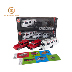 Véhicule jouet en métal moulé sous pression à friction et à rétrofriction avec remorque, cadeau pour enfants, vente chaude - Product Image 1