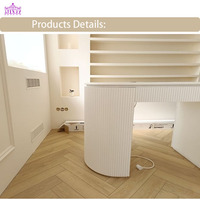 Table de manucure professionnelle moderne pour salon de beauté, double poste, en bois blanc avec collecteur de poussière