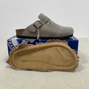 Birken Bston Birkenstocks Mules plates d'été pour femmes en <span class=keywords><strong>cuir</strong></span> de daim de vache avec semelle en liège confortable antidérapante Sabots et pantoufles - Product Image 5