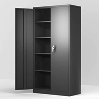Gabinete de Almacenamiento Metálico Moderno con Puerta Batiente y Estantes Ajustables para Oficina en Casa y Taller, en Oferta