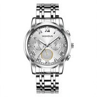 Montre à quartz pour homme, boîtier en alliage, cadran de 40 mm, bracelet en acier inoxydable de 10 mm, résistance à l'eau de 30 m, affichage lumineux des aiguilles, style business décontracté