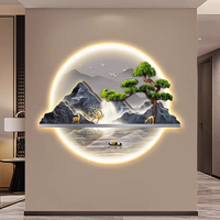 Art mural LED direct usine pour salon, peinture décorative en porcelaine cristalline anti-UV, effet diamant, pour la maison